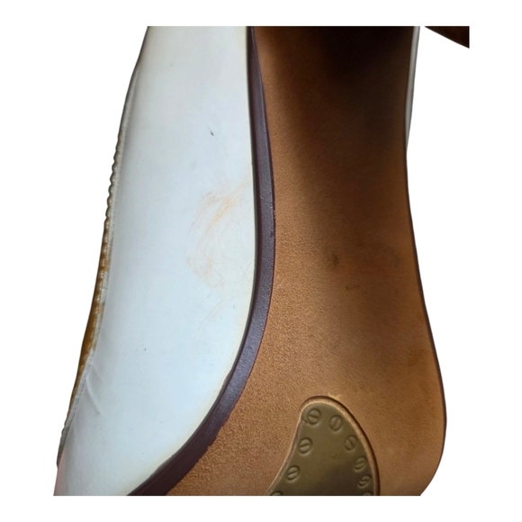 Naughty Monkey Black and Tan Open Toe Heels With Cute Buckle Size 7.5 - Picture 10 of 11